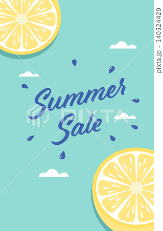 Tropical lemon summer sale poster. 140524429
