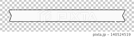 Stylish white horizontal ribbon with broken lines - Simple and cute hand-drawn illustration material for decorations and text frames Stylish white horizontal ribbon with broken lines - Simple and cute hand-drawn illustration material for decorations and text frames 140524519