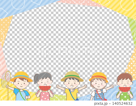 兒童夏季相框 - 暑假 兒童夏季相框 - 暑假 140524632