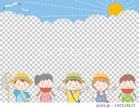 夏の子供たちのフレーム 夏休み 夏の子供たちのフレーム 夏休み 140524635
