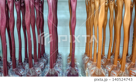Metallic Shiny Cleaning Brushes With Wavy Handles 140524743