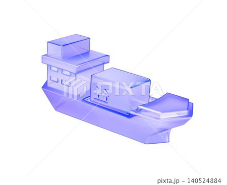 Blue Glass Ship Icon Illustration 140524884