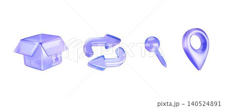 Set of Transparent Glass Icons in Pastel Blue Set of Transparent Glass Icons in Pastel Blue 140524891