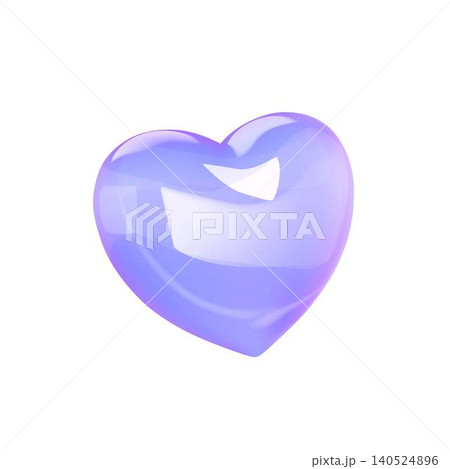 Glossy Purple Glass Heart Icon Isolated Glossy Purple Glass Heart Icon Isolated 140524896