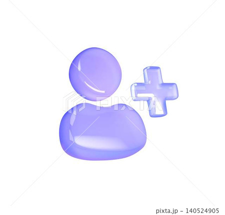 Glass Icon of User and Plus Sign in Blue Glass Icon of User and Plus Sign in Blue 140524905
