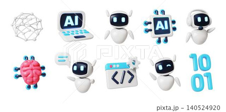 Creative 3D Render of Artificial Intelligence Elements 140524920