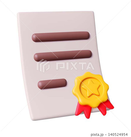 3D Minimalist Certificate with Star Emblem 140524954