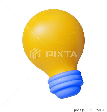 3D Illustration of Yellow Light Bulb 3D Illustration of Yellow Light Bulb 140525004