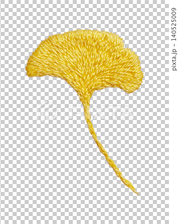 [Ginkgo Leaf Material] Hand-Embroidery Illustration Material 140525009