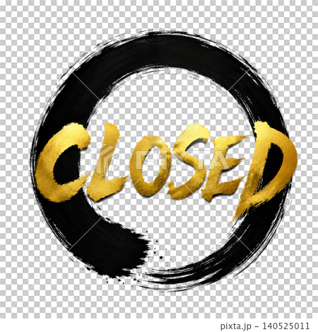 CLOSED/黒円相 金文字 営業終了 高級和風デザイン素材 CLOSED/黒円相 金文字 営業終了 高級和風デザイン素材 140525011
