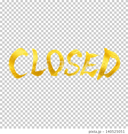 CLOSED/金文字 シンプル高級感 営業終了デザイン素材 CLOSED/金文字 シンプル高級感 営業終了デザイン素材 140525051