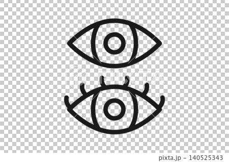 Set of 2 line art icons of eyes Set of 2 line art icons of eyes 140525343