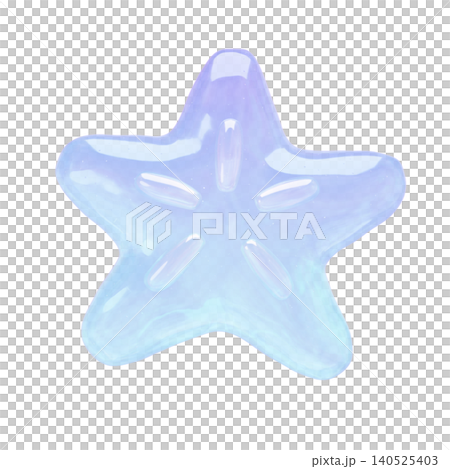 ゆめかわいいぷっくりシール風　海の生き物3Dアイコン　ヒトデ 140525403