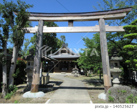 犬山神社の鳥居と拝殿！愛知県犬山市 140525627