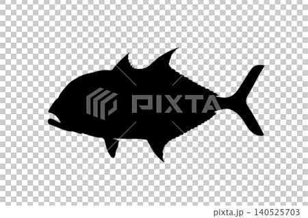 Silhouette illustration of a giant trevally Silhouette illustration of a giant trevally 140525703