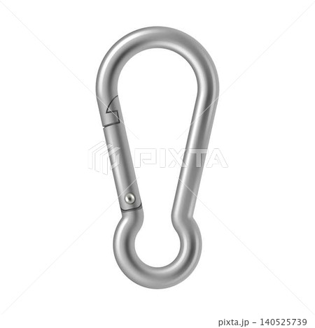 Realistic Silver Metal Carabiner Design Realistic Silver Metal Carabiner Design 140525739