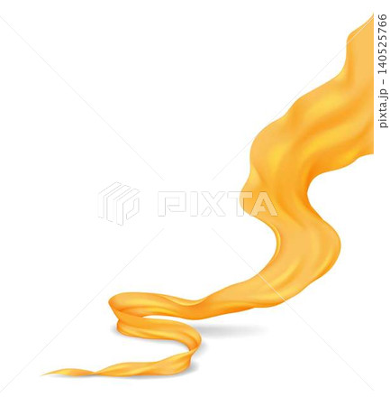 Flowing Golden Ribbon on White Background Flowing Golden Ribbon on White Background 140525766