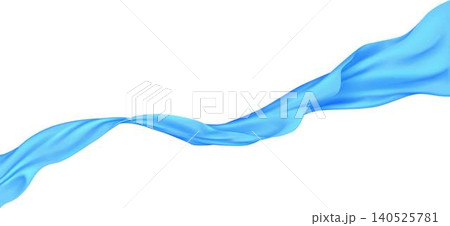 Flowing Blue Silk Ribbon on White Background Flowing Blue Silk Ribbon on White Background 140525781