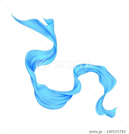 Blue flowing fabric wave on white background Blue flowing fabric wave on white background 140525785