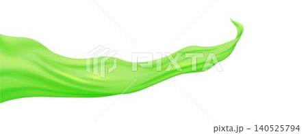 Flowing Green Fabric Wave Against White Background Flowing Green Fabric Wave Against White Background 140525794