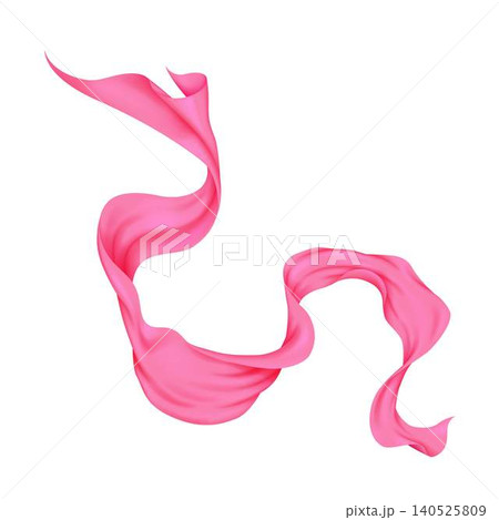 Flowing pink silk ribbon on white background Flowing pink silk ribbon on white background 140525809