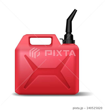 Red Fuel Canister with Spout on White Background Red Fuel Canister with Spout on White Background 140525820