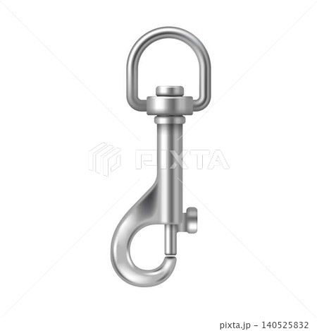 Realistic Metal Hook with Swivel Base Isolated Realistic Metal Hook with Swivel Base Isolated 140525832