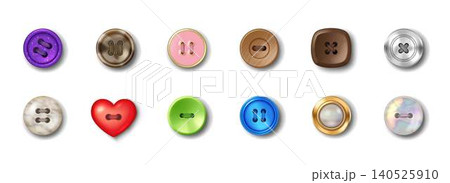Assorted Decorative Buttons on White Background Assorted Decorative Buttons on White Background 140525910