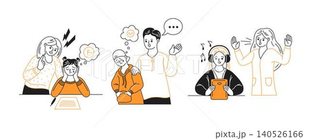 Illustration of Various Emotional Interactions Illustration of Various Emotional Interactions 140526166