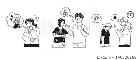 Illustration of People with Thought Bubbles Illustration of People with Thought Bubbles 140526169