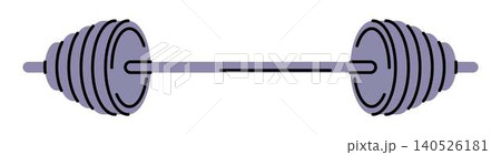 Illustration of a Large Purple Weight Barbell Equipment 140526181