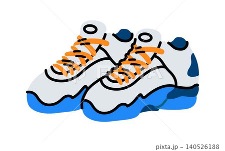 Colorful Sneakers Illustration on White Background 140526188