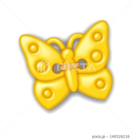 Yellow Button Shaped Like Butterfly Yellow Button Shaped Like Butterfly 140526216