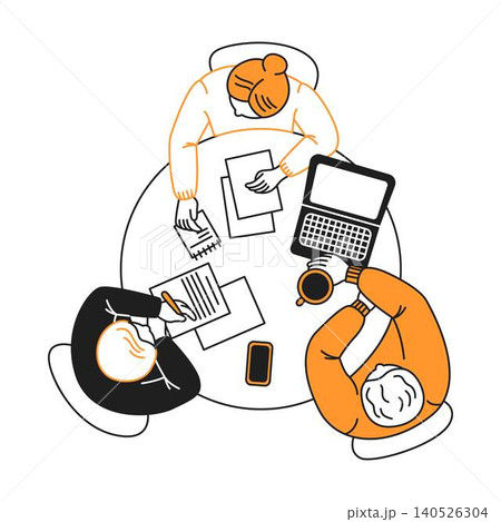 Collaborative Team Meeting Illustration 140526304