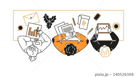 Teamwork and Collaboration at Office Desk Teamwork and Collaboration at Office Desk 140526309