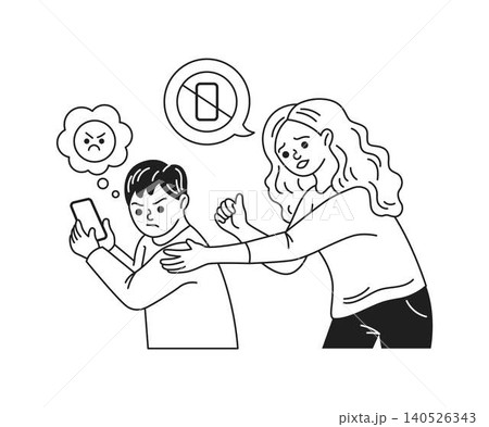 Mother Consoling Upset Son Over Smartphone Mother Consoling Upset Son Over Smartphone 140526343