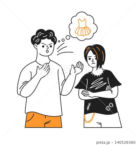Cartoon Argument About Fashion Choices 140526360