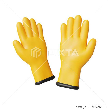 Yellow Rubber Gloves for Cleaning Tasks 140526385