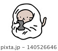 毛布にくるまってスマホを見る猫のイラスト 140526646