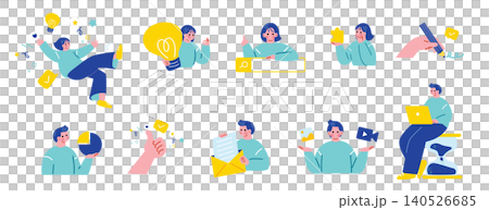 ビジネスパーソンのイラストセット 140526685