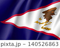 Flag American Samoa realistic flag. Patriotic symbol in official country colors. Illustration of Oceania state flag. Vector icon 140526863