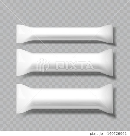White Glossy Stick Sachet Mockup Vector 140526961