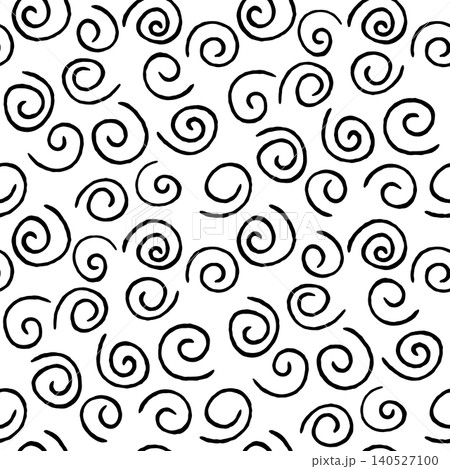 手描きのラフな渦巻きのシームレスパターン 140527100