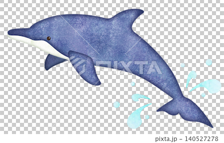 Watercolor-style jumping dolphin Watercolor-style jumping dolphin 140527278