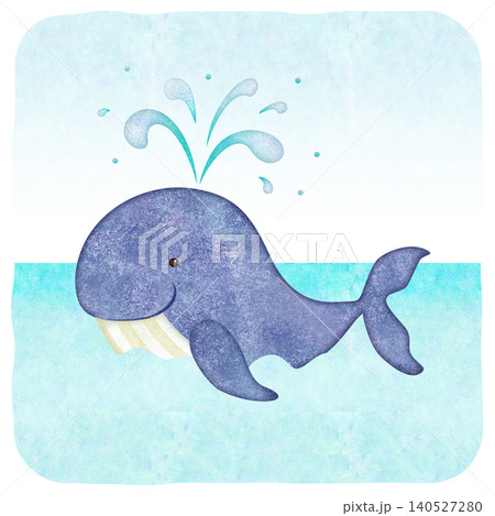 水彩風　くじらのイラスト 140527280