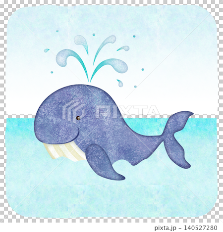 水彩風　くじらのイラスト 140527280