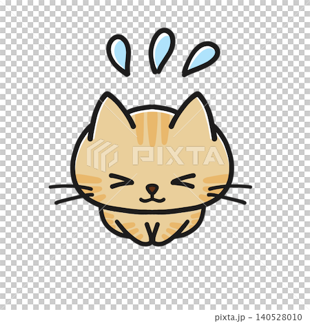 A tabby cat bows in a flustered manner. A tabby cat bows in a flustered manner. 140528010