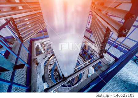Modern automated production line in factory. Plastic bag manufacturing process 140528105