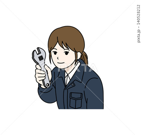 女性作業員 工具 整備 修理 メンテナンス ネイビー 女性作業員 工具 整備 修理 メンテナンス ネイビー 140528212