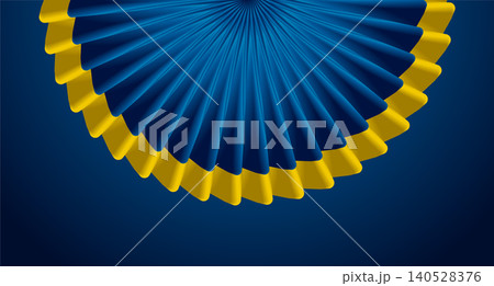 Blue and golden abstract concept background with smooth radial stripes 140528376